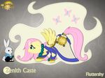  blue_eyes crossover equine female feral fluttershy_(mlp) friendship_is_magic gown hair horse lagomorph mammal my_little_pony necklace pegasus pink_hair pony rabbit wings 