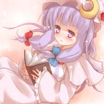  book crescent hat long_hair patchouli_knowledge purple_eyes purple_hair shize_(coletti) solo touhou 