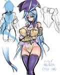  antenna_hair aqua_eyes areolae bare_shoulders blue_hair breasts covered_nipples crossed_arms curvy final_fantasy final_fantasy_ix genderswap genderswap_(mtf) hat huge_breasts kuja large_areolae long_hair puffy_nipples purple_legwear sketch thighhighs very_long_hair ziz_(pantwo) 