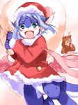  bag blush cervine christmas clothed clothing cub dragon hair hat holidays horn human looking_at_viewer male mammal reindeer shota snooow suit white_hair xmas yksel young 