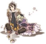  1girl alvin_(tales) amino69 bad_id bad_pixiv_id blonde_hair boots brown_eyes brown_hair doll elize_lutus gloves knee_boots scarf sleeping tales_of_(series) tales_of_xillia teepo_(tales) 
