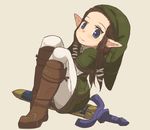  blue_eyes brown_hair cosplay earrings hat jewelry link link_(cosplay) pointy_ears princess_zelda sheath sheathed smile solo sword the_legend_of_zelda the_legend_of_zelda:_twilight_princess tsutsuji weapon 