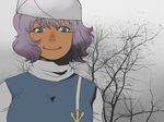  bare_tree closed_mouth face hat lavender_hair letty_whiterock onikobe_rin short_hair smile solo touhou tree turtleneck upper_body 