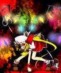  blonde_hair flandre_scarlet hat kazetto red_eyes solo touhou wings wrist_cuffs 