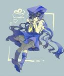  bad_id bad_pixiv_id blue_eyes blue_hair boots dress dungeon_and_fighter hat heart k_(li) long_hair long_sleeves pointy_ears solo star very_long_hair 