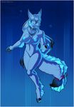  bioluminescence breasts canine female fish glowing hybrid looking_at_viewer marine nazuu-m0nster nude solo underwater webbed_hands 