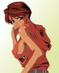  artist_request breasts dark_skin highres large_breasts short_hair sideboob super_real_mahjong sweat toono_mizuki 