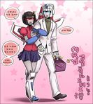  blush couple genderswap hug red_eyes skirt starscream transformers 