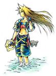  genderswap jacket keyblade kingdom_hearts long_hair midriff sora_(kingdom_hearts) tagme water 