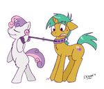  cub cutie_mark domination equine eyes_closed female female_domination feral friendship_is_magic horn horse leash male mammal my_little_pony pony skoon snails_(mlp) straight sweetie_belle_(mlp) unicorn young 