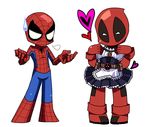  bodysuit chibi deadpool heart maid marvel mask spider-man spider-man_(series) sweat 