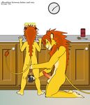  breakfast coffee cub cum father feline incest kitchen lions lionyx male mug penis son young 