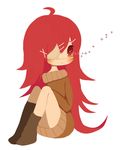  eyepatch flaky hair_clip hair_ornament hairclip happy_tree_friends long_hair red_eyes red_hair simple_background solo thighhighs thighighs white_background 