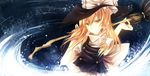  blonde_hair braid broom hat kirisame_marisa motoko_(fe25) side_braid solo star touhou witch_hat yellow_eyes 