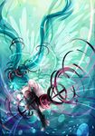  aqua_hair bad_id bad_pixiv_id closed_eyes elbow_gloves gloves hatsune_miku hatsune_miku_(append) instocklee long_hair solo thighhighs twintails underwater very_long_hair vocaloid vocaloid_append wings 