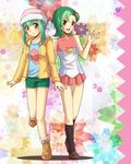  2_girls green_hair skirt tagme yu_gi_oh! 