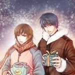  chxein duo gift hiroki_kamijou junjou_romantica nowaki_kusama scarf snow 
