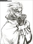 arc_system_works blazblue cape male male_focus mask monochrome relius_clover soojie_roh 