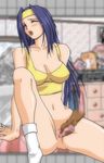  asahina_natsuki blue_hair blush censored super_real_mahjong 