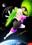  &hearts; animal_ears big_breasts boots breasts chaos_emerald earth female gloves green human leggings legwear mammal moon pink ring rouge_the_bat sega sonic_(series) space wings witchking00 