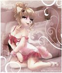  &hearts; anthro big_breasts bodysuit breasts brown_hair canine cleavage clothed clothing dress female hair iskra kneeling lingerie looking_at_viewer mammal pinup pose raccoon ribbons skinsuit solo vasilisa watermark 