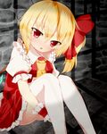  bad_id bad_pixiv_id blonde_hair flandre_scarlet inanosuke red_eyes side_ponytail solo tears touhou wings wrist_cuffs 