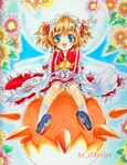  at_classics blonde_hair blue_eyes dress headdress marker_(medium) open_mouth sample short_hair smile solo sunny_milk touhou traditional_media twintails wings 