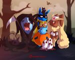  dewott dugtrio halloween holidays lopunny lucario mammal mustelid nintendo otter pok&#233;mon pok&eacute;mon super-tuler tail video_games wobbuffet 