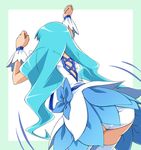  ass back blue blue_skirt cure_marine heartcatch_precure! kumataka kurumi_erika long_hair magical_girl panties pantyshot precure skirt solo thighhighs twintails underwear white_panties 