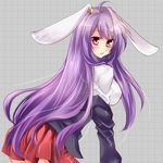  animal_ears bad_id bad_pixiv_id bunny_ears long_hair mikipa purple_hair red_eyes reisen_udongein_inaba skirt solo touhou 