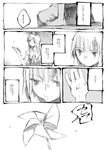  arm_support bad_id bad_pixiv_id chomoran comic greyscale kamishirasawa_keine monochrome petals pinwheel sitting touhou translated 