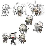  2boys 6+girls angel_densetsu anger_vein book character_request chibi claymore claymore_(sword) crossover cynthia_(claymore) disembodied_head food food_in_mouth helen_(claymore) hook irene_(claymore) kitano_seiichirou miria_(claymore) mouth_hold multiple_boys multiple_girls obentou ophelia school_uniform spoilers sword teresa_(claymore) toast toast_in_mouth ume_(noraneko) weapon 