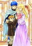  2girls agahari blonde_hair brother_and_sister cape child closed_eyes couple delmud_(fire_emblem) family father_and_daughter father_and_son finn_(fire_emblem) fire_emblem fire_emblem:_seisen_no_keifu hetero lachesis_(fire_emblem) long_hair mother_and_child mother_and_daughter mother_and_son multiple_boys multiple_girls nanna_(fire_emblem) siblings smile younger 