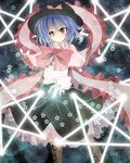  bad_id bad_pixiv_id blue_hair boots bow danmaku dress hat kuran_(mkmrl) nagae_iku purple_eyes scarf solo star touhou 