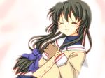  bad_id bad_pixiv_id black_hair clannad closed_eyes hikarizaka_private_high_school_uniform ibuki_fuuko long_hair school_uniform solo starfish yokoyama_suika 