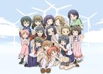  awatsuki_maaya chibi daihii edasaki_banri haruue_erii highres kiyama_harumi kongou_mitsuko konori_mii misaka_mikoto multiple_girls sakugawa_school_uniform saten_ruiko school_uniform serafuku shirai_kuroko skirt sleeves_rolled_up tessou_tsuzuri to_aru_kagaku_no_railgun to_aru_majutsu_no_index tokiwadai_school_uniform tsukuyomi_komoe uiharu_kazari v wannai_kinuho wind_turbine windmill yomikawa_aiho 