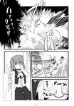  =_= antennae ascot cape comic greyscale highres kazami_yuuka kujira_lorant monochrome multiple_girls skirt skirt_set sneezing touhou translated tree vest wriggle_nightbug 