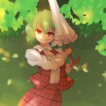  closed_umbrella green_hair highres kazami_yuuka red_eyes shize_(coletti) solo touhou umbrella wavy_hair 