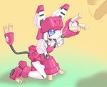  cord curious cute disembodied_penis female gradient_background machine magentacat male mechanical medabots penis peppercat pink pink_body robot tail unknown_artist 
