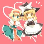  alice_margatroid blonde_hair blue_eyes chibi hairband kirisame_marisa motoko_(fe25) multiple_girls touhou wings yuri 