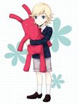  bad_id bad_pixiv_id banned_artist barnaby_brooks_jr blonde_hair blue_eyes child male_focus necktie shorts solo stuffed_animal stuffed_bunny stuffed_toy tiger_&amp;_bunny u_(mypace) younger 