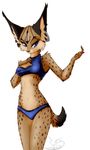  clothed clothing feline female hythegreykatt mammal miyu_lynx nintendo plain_background skimpy solo star_fox swimsuit video_games white_background 