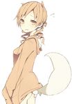  animal_ears ass bad_id bad_pixiv_id blonde_hair blush bottomless drill_hair hood hoodie kyubey mahou_shoujo_madoka_magica meet_neet no_nose simple_background tail tomoe_mami twin_drills twintails under_clothes wavy_mouth white_background yellow_eyes 