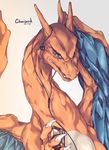  blue_eyes charizard claws headphones hello_again horn mp3_player nintendo pok&#233;mon pok&eacute;mon sennheiser simple_background solo video_games wings 