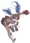  ass bad_id bad_pixiv_id blue_eyes blue_hair boots boxer boxing_gloves boxing_headgear kilart long_hair original simple_background solo twintails 