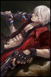  abs blue_eyes dante_(devil_may_cry) devil_may_cry devil_may_cry_3 ebony_&amp;_ivory gun handgun male_focus md5_mismatch rebellion_(sword) resized silver_hair solo upscaled virus-ac74 weapon white_hair 