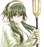  green_eyes green_hair hair_tubes hairband highres ion long_hair male_focus sidelocks solo staff tales_of_(series) tales_of_the_abyss tanuma_(tanuma916) 
