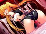  1girl arms_behind_back ass bdsm blonde_hair bondage bound bound_arms breasts collar daiteikoku dildo game_cg nipples onigirikun solo vibrator 