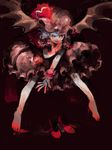  bad_id bad_pixiv_id barefoot bat_wings blood blood_on_face dress hat hat_ribbon high_heels leaning_forward okomeuma pale_skin petticoat pose red_eyes remilia_scarlet ribbon shoes slit_pupils smirk solo tegaki touhou vampire wings wrist_cuffs 