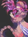  bad_id bad_pixiv_id cloak floating_hair hat okomeuma patchouli_knowledge profile purple_hair solo tegaki touhou wind 